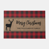 Red Buffalo Pset Merry kerst Deer Holiday Deurmat (Voorkant)