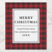 Red Buffalo Pset Merry kerst Wijn Etiket (Enkel label)