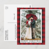 Red Buffalo Pset Merry Kerstbruiloft Foto Briefkaart (Voorkant / Achterkant)