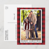 Red Buffalo Pset Merry-kerstfamilie Foto Briefkaart (Voorkant / Achterkant)