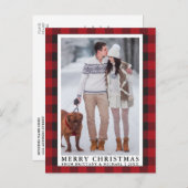 Red Buffalo Pset Merry-kerstfeestfoto Briefkaart (Voorkant / Achterkant)