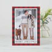 Red Buffalo Pset Merry-kerstfeestfoto Feestdagenkaart (Staand voorkant)