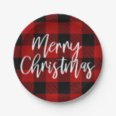 Red Buffalo Pset & Merry Kerstmis|Persoonlijke naa Papieren Bordje (Voorkant)