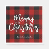 Red Buffalo Pset & Merry Kerstmis|Persoonlijke naa Servet (Voorkant)