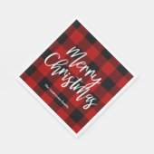 Red Buffalo Pset & Merry Kerstmis|Persoonlijke naa Servet (Hoek)