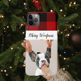 Red Buffalo Pset & Merry Woofmas met Dog Foto i iPhone 11Pro Max Hoesje