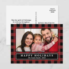 Red Buffalo Pset met kerstfoto Holiday Briefkaart