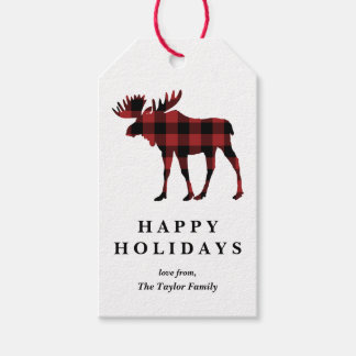 Red Buffalo Pset met kerstmis Silhouette Cadeaulabel