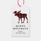 Red Buffalo Pset met kerstmis Silhouette Cadeaulabel (Achterkant)