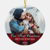 Red Buffalo Pset met onze eerste kerst Keramisch Ornament (Voorkant)