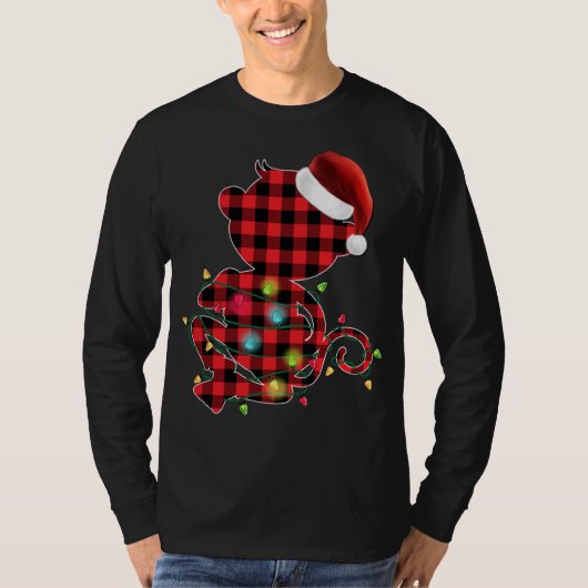 Red Buffalo Pset Monkey-kerstboomverlichting Paj T-shirt (Voorkant)