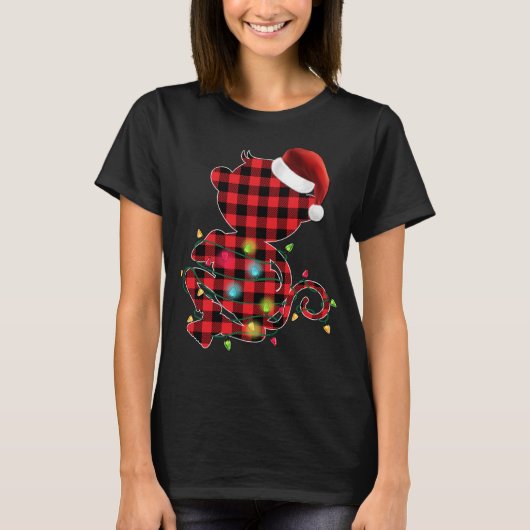 Red Buffalo Pset Monkey-kerstboomverlichting Paj T-shirt (Voorkant)