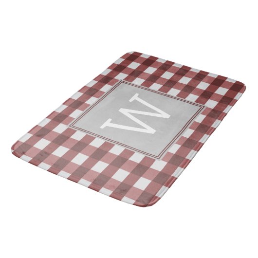Red Buffalo Pset Monogram Bath Mat (Gekanteld)