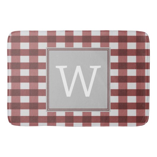 Red Buffalo Pset Monogram Bath Mat (Voorkant)