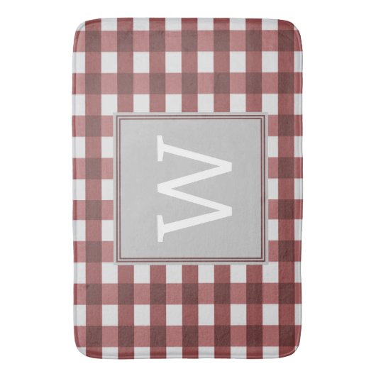 Red Buffalo Pset Monogram Bath Mat (Voorkant Verticaal)