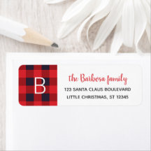 Red Buffalo Pset Monogrammed Kerstmis Initiaal