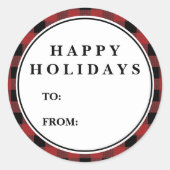 Red Buffalo Pset Pattern-kerstcadeaunaam Ronde Sticker (Voorkant)