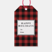 Red Buffalo Pset Pattern kerstnaam Cadeaulabel (Voorkant)