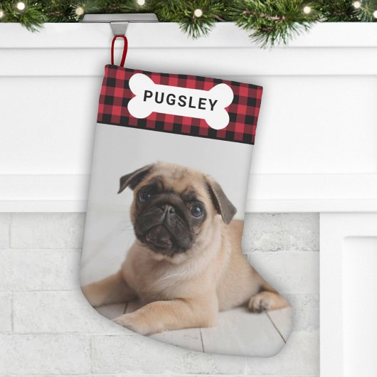 Red Buffalo Pset Pet Dog Monogram Foto Kleine Kerstsok