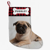 Red Buffalo Pset Pet Dog Monogram Foto Kleine Kerstsok (Voorkant)