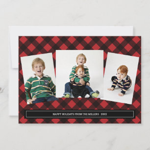 Red Buffalo Pset Photo Collage Card voor kerstmis Feestdagenkaart