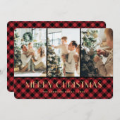 Red Buffalo Pset Photo Collage kerstkaarten Feestdagenkaart (Voorkant / Achterkant)