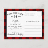 Red Buffalo Pset Photo Wedding Save the Date Aankondigingskaart (Achterkant)