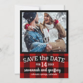 Red Buffalo Pset Photo Wedding Save the Date Magnetische Uitnodiging (Voorkant)