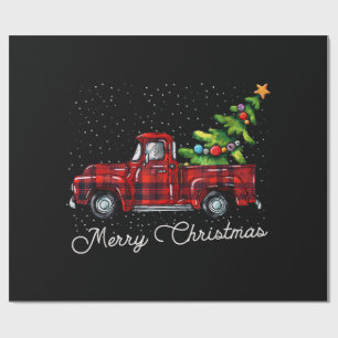 Red Buffalo Pset Pickup Truck met Boom Merry Chr Cadeaupapier