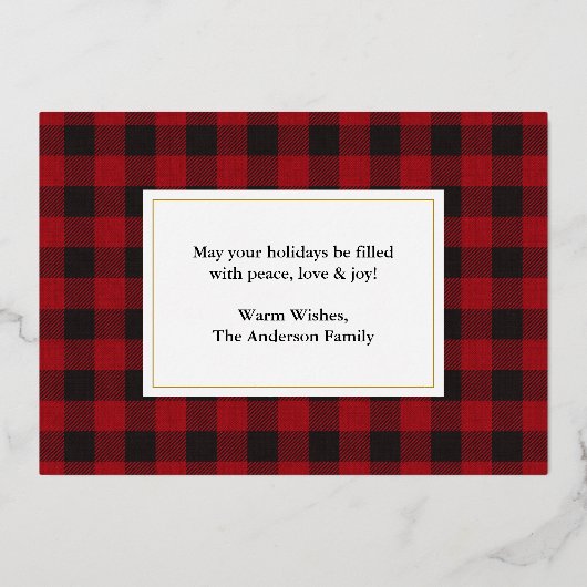 Red Buffalo Pset Prettige feestdagen Foto Gold (Achterkant)