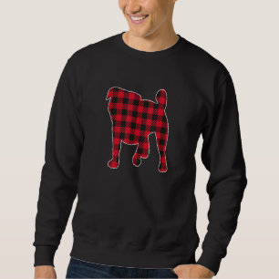 Red Buffalo Pset Pug Dog Kerstmis Matching Famil Trui