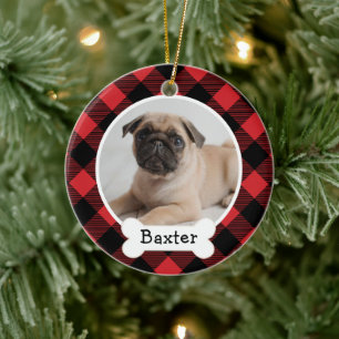 Red Buffalo Pset Puppy Dog Foto Keramisch Ornament