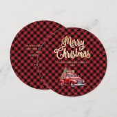 Red Buffalo Pset Red Truck-kerstkaarten Feestdagenkaart (Voorkant / Achterkant)