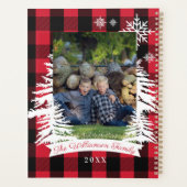Red Buffalo Pset Rustic Pine Trees Familie Foto Planner (Achterkant)
