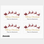 Red Buffalo Pset Santa en Reindekerst Rechthoekige Sticker (Vel)