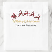 Red Buffalo Pset Santa en Reindekerst Rechthoekige Sticker (Tas)