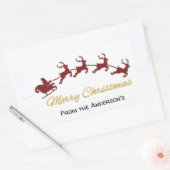 Red Buffalo Pset Santa en Reindekerst Rechthoekige Sticker (Envelop)