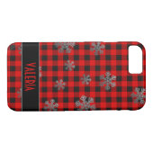 Red Buffalo Pset Silver Glitter Snowflakes Case-Mate iPhone Case (Achterkant (Horizontaal))