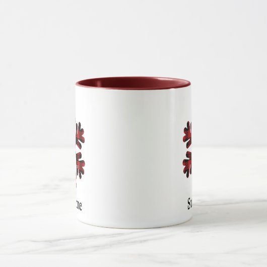 Red Buffalo Pset Snowflake Monogram Coffee Mok (Midden)