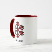 Red Buffalo Pset Snowflake Monogram Coffee Mok (Voorkant links)