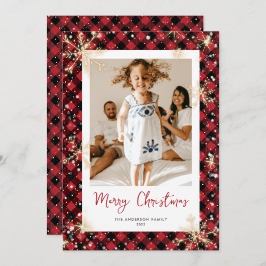 Red Buffalo Pset Sparkly met kerstkaarten Feestdagenkaart (Voorkant / Achterkant)