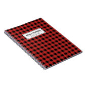 Red Buffalo Pset Tartan Persoonlijke naam Notitieboek (Rechterzijde)