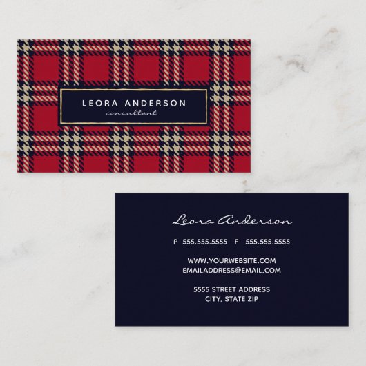 Red Buffalo Pset Tweed Visitekaartje (Voorkant / Achterkant)