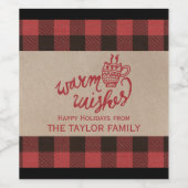 Red Buffalo Pset Warm Wasting Kerstmis Wijn Etiket (Enkel label)