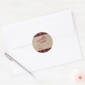 Red Buffalo Pset Warm Wishes Kerstnaam Ronde Sticker (Envelop)
