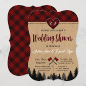 Red Buffalo Pset Wedding Couple Shower Invite Kaart (Voorkant / Achterkant)