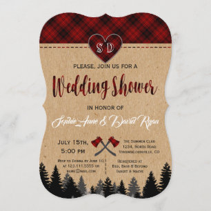 Red Buffalo Pset Wedding Couple Shower Invite Kaart