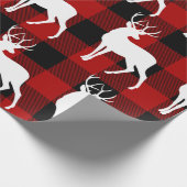 Red Buffalo Pset & White Deer Kerstmis Cadeaupapier (Hoek)