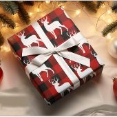 Red Buffalo Pset & White Deer Kerstmis Cadeaupapier