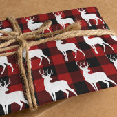 Red Buffalo Pset & White Deer Kerstmis Cadeaupapier